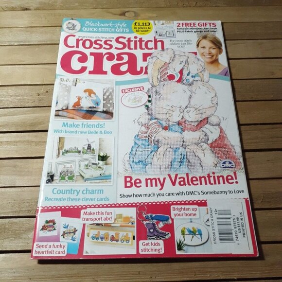 Cross Stitch Crazy Magazine Back Issue Valentines Country Charm Bunnies Parrots - Picture 1 of 11